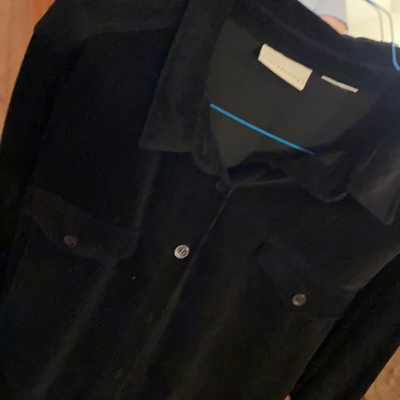 Black velour feeling colored top - Picture 1 of 4